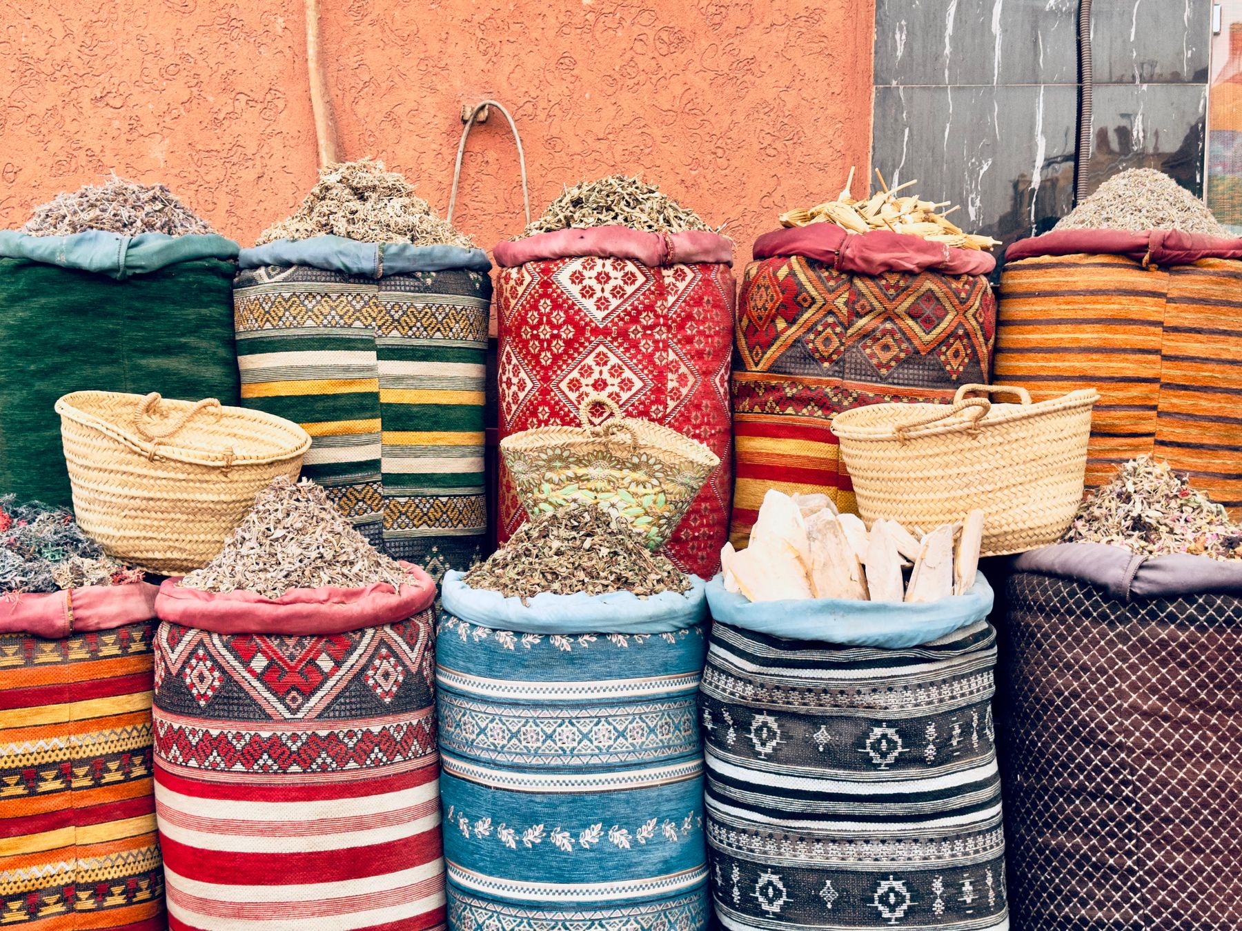 Colorful Cloth Spice Bins